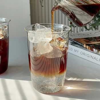 Стаканы для питья Кофейная чашка со льдом Прозрачная стеклянная чашка для чая, содовой, коктейля, виски, воды, вина, подарки для мужчин, женщин на День рождения, ежедневное использование