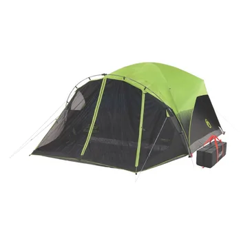 Купольная кемпинговая палатка Coleman® Carlsbad™ Dark Room™ на 6 человек с экраном, 2 комнаты, зеленая