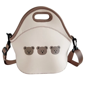 Сумка для мамы с мультяшным медведем, сумка для мамы и ребенка, сумки для ланча через плечо для путешествий на открытом воздухе, кемпинга, многофункционального хранения