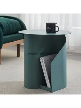 Стол из кованого железа Nordic Light класса люкс, диван в гостиной, небольшой журнальный столик, угловой столик, прикроватная тумбочка для мини-спальни.