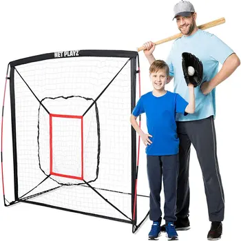 Сетка для тренировки ударов и подачи в бейсболе и софтболе размером 5 х 5 дюймов, похожая на каркас лука, отлично подходит для всех уровней мастерства