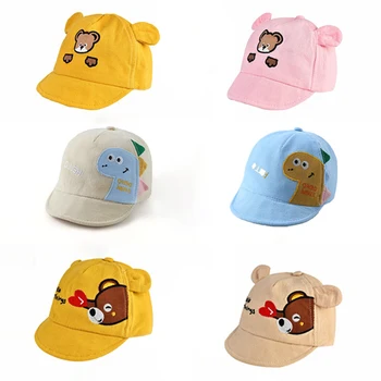 Новая Летняя осенняя шапка для малышей с мультяшными животными, бейсболка из мягкого хлопка для мальчиков и девочек, Летние солнцезащитные шляпы для маленьких девочек на открытом воздухе