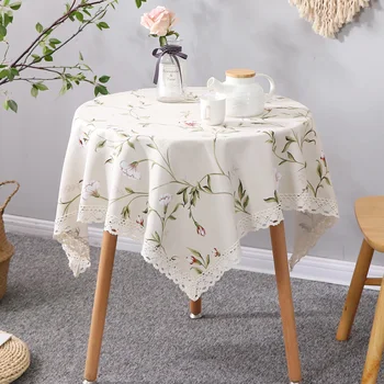 Круглая скатерть для стола в американском стиле, маленькие свежие цветы с фрагментами Ins