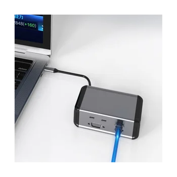 12 в 1 Вертикальный USB 3.0 4K HDMI-совместимый считыватель VGA TF-карт USB-C Разветвитель Type C концентратор Ethernet-адаптер Док-станция