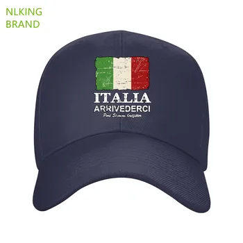 Кепки Бейсболки для мужчин Женщин детей Стильный винтажный флаг Италии Italia Nation Под металлом С крупной быстросохнущей печатью Flwer Распродажа