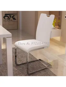 Обеденный стул, Современный минималистичный стул, Кожаный обеденный стул со спинкой, Стул для отдыха, Обеденный стол в отеле, Обеденный стол в европейском стиле