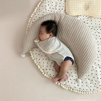 Новая модная Стеганая детская Лунная подушка Для новорожденных, удобная подушка для спинки, Детские Аксессуары, Защита головы младенца