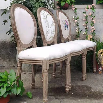 Креативные обеденные стулья в американском ретро стиле из массива дерева на родине, новое китайское кресло, обеденный стул, мебель для гостиной