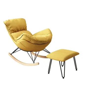 Технологичное бархатное кресло-качалка для отдыха, одноместный диван для гостиной, легкая роскошная мебель в европейском стиле