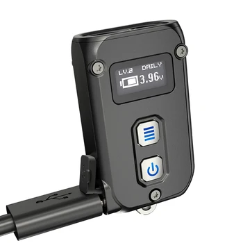 Двухъядерный интеллектуальный USB-C перезаряжаемый брелок NiteCore TINI 2 Светло-черный