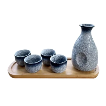1 Комплект Изысканная Керамическая чашка для саке в японском стиле, Горшок для саке, Ретро-набор саке В японском ретро стиле, Простая керамическая чашка для саке и горшок