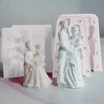 3D Форма для жениха невесты Силиконовая форма для изготовления свечей Украшение для ароматических свечей дома Формы из смолы и эпоксидной смолы Украшение стола своими руками