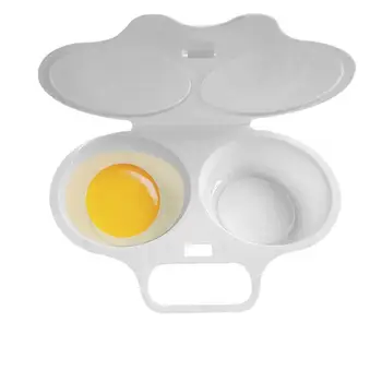 Яйцеварка-браконьер с 2 полостями для приготовления яиц в микроволновой печи, пароварка для яиц Сэкономьте время на кукурузном пироге, яичнице, сэндвиче с вареными яйцами