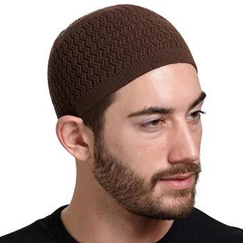 Теплая шапочка-бини для мужчин, турецкие мусульманские мужские кепки для женщин, исламская кепка для молитвы, Саудовская Аравия, Черные, белые, серые вязаные тюбетейки, шапочки