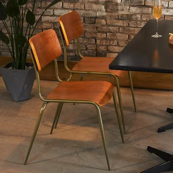 Обеденные стулья в скандинавском стиле в стиле ретро, легкие роскошные ресторанные стулья для обеденного стола, кресло для отдыха со спинкой в американском индустриальном стиле