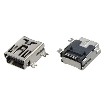 Замена Mini USB Type B Женский 5-Контактный Разъем Для Крепления Печатной платы К Разъему Зарядного Устройства 10 шт.