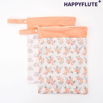 HappyFlute Exclusive, 2 шт./компл., водонепроницаемые сумки для подгузников на молнии, многоразовые сумки для подгузников