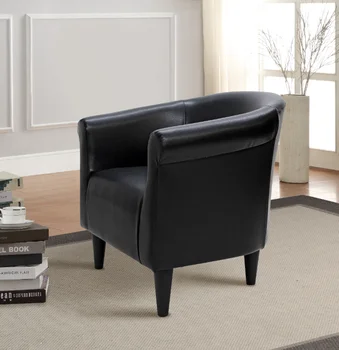 Основное кресло-ковш из искусственной кожи, черный
