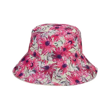 2023 Four Seasons Хлопчатобумажная шляпа Рыбака с цветочным узором, Панама, Солнцезащитная кепка для путешествий на открытом воздухе для девочек и женщин 135