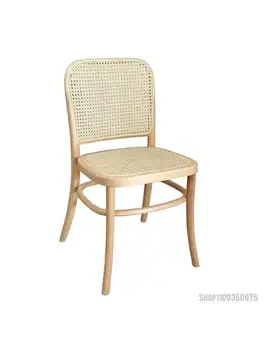 Скандинавский Легкий Роскошный Простой Современный Средневековый обеденный стул из бревенчатого ротанга, Удобный Авторский стул для чайной комнаты с кофе