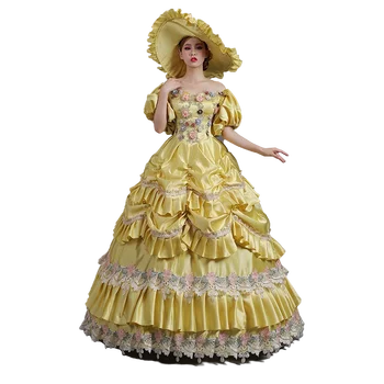 KEMAO Высококлассное придворное бальное платье в стиле рококо барокко Марии-Антуанетты 18 века, Исторический период Ренессанса, Викторианские платья