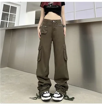 Женские брюки 2023, летние новые комбинезоны в стиле ретро, свободные и удобные, тонкие, с высокой талией, бесплатная доставка