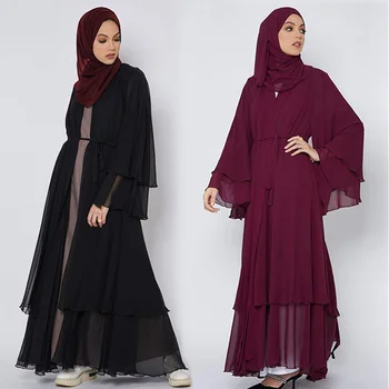 Саудовская Аравия Абая для женщин Dubai Net Элегантный Большой свободный женский халат, кардиган, кафтан с тюрбаном, Арабское длинное платье для женщин