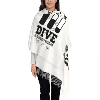Шарф для подводного плавания с принтом на заказ, женские, мужские, Зимние, осенние Теплые шарфы, шали для любителей дайвинга, обертывания