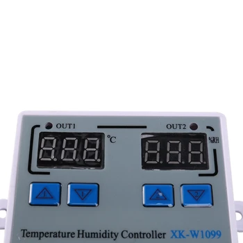 XK-W1099 Двойной цифровой Термостат Увлажнитель Инкубатор для яиц Регулятор температуры Регулятор влажности Термометр Гигрометр