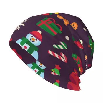 Рождественские Символы Рождественская Зеленая Елка Подарочный вектор Стильная эластичная вязаная шапка-бини с напуском, Многофункциональная шапка-череп для мужчин и женщин