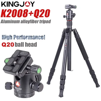 Штатив для камеры KINGJOY K2008 + Q20 Профессиональная Алюминиевая Подставка для Рубцов с Шаровой Опорой 360 ° Для всех моделей цифровых зеркальных фотокамер