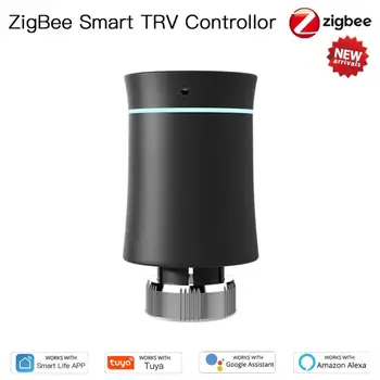 Умный термостат Tuya ZigBee Контроллер радиаторного клапана Программируемая регулировка температуры TRV Голосовое управление для Google Home Alexa