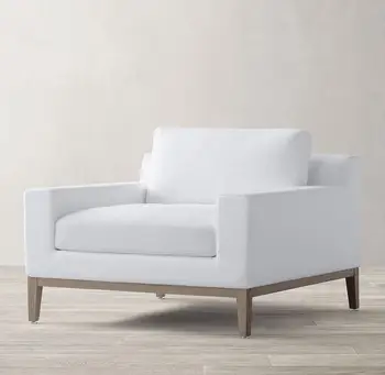 Мебель для дома из ткани Честерфилд Гостиная Итальянское кресло с подлокотниками на дубовой основе
