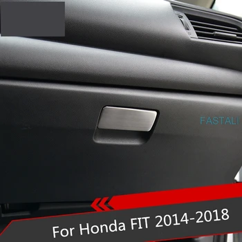 Для Honda FIT JAZZ 2014-19 Украшение ручки перчаточного ящика центрального управления внутренние наклейки из нержавеющей стали аксессуары