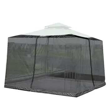 Сетка для зонтиков для патио, Большая палатка для кемпинга, сетка от комаров, Регулируемый сетчатый чехол из полиэстера с дверцей на молнии, Легкий