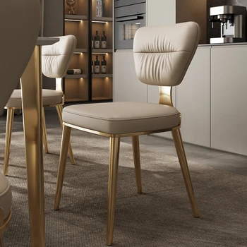 Кожаные Обеденные стулья, Современный минималистичный интерьер, Уникальные Удобные столики для макияжа, Металлическая гостиная, мебель в скандинавском стиле