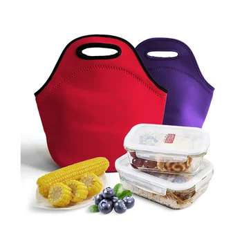 Сумка для ланча из материала для дайвинга, детская сумка для ланча с принтом, теплоизоляционная сумка для ланча, Удобная сумка, переносная сумка для ланча.