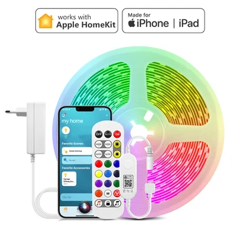 Homekit WiFi Smart LED Strip Light RGB App Control Светодиодные Фонари Работают С Apple Home Siri Voice tira led 30 шт./м