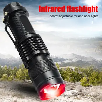 Красный фонарик SK68 с высоким ярким увеличением, мощный охотничий фонарь, карманный фонарь с зажимом