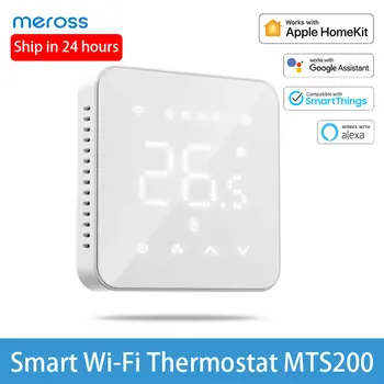 Термостат Meross Smart Wi-Fi MTS200 с двумя датчиками, система дистанционного управления, работа с Apple Homekit, Google Assistant, Alexa SmartThing