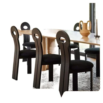 Итальянский обеденный стул со старинными ключами из массива дерева, Домашняя скандинавская гостиная, стул из овечьей шерсти, Одинокий деревянный стул для проживания в семье