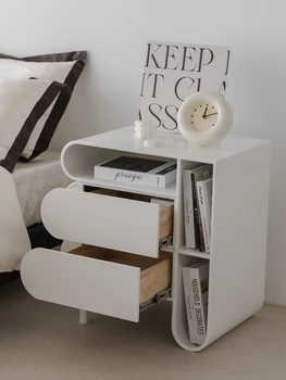 Роскошная белая прикроватная тумбочка в скандинавском стиле, современный небольшой шкаф для хранения в гостиной, диван, приставной столик, тумбочки, мебель