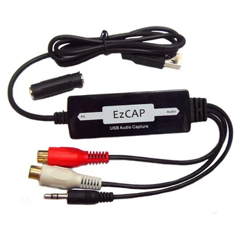 EzCAP USB 3,5 мм для захвата звука, конвертер аудио кабеля в цифровой формат для записи аналоговой аудиокассеты в CD / MP3