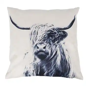 Новый Дизайнерский Портрет Чехла Для Подушек из хлопка Highland Cow