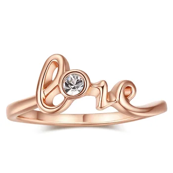Italina Rigant Love Обручальные кольца с кристаллами розового золота/серебра, подарок для пары для женщин, ювелирные изделия оптом, Прямая поставка