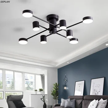 Современные люстры с черной веткой, люстры Nordic LED Используются в гостиной, спальне, столовой и кухне