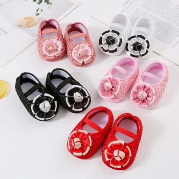 Первые ходунки для новорожденных девочек, цветная цветочная обувь для малышей, обувь для ходунков для малышей, обувь принцессы для крещения