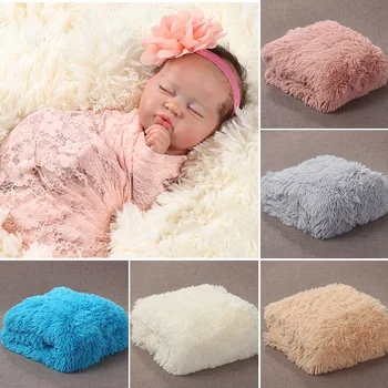 Реквизит для фотосъемки новорожденных Длинное Плюшевое одеяло Фон Детский Сувенир Реквизит для фотосъемки 0-100 Дней от роду
