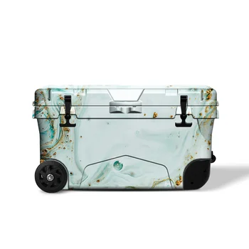 50QT Портативный Пляжный Ящик Для Пикника Кемпинга Рыбалки с Жестким Холодильником на Колесах, Хранящий Лед в течение 5 Дней