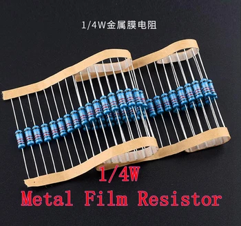 (100шт) 82 Ом 1/4 Вт 82R Металлический пленочный резистор 82 Ом 0,25 Вт 1% ROHS
